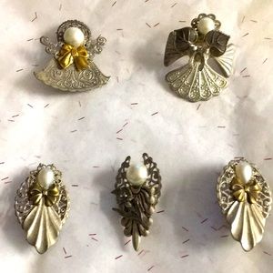 Handcrafted antique silver plated with bronze antique gold accents Angel pins